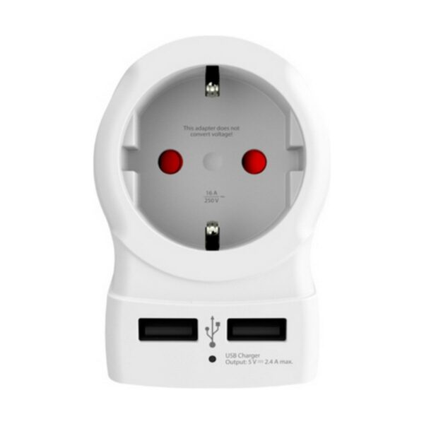 Current Adaptor Skross 1500281 USB x 2 European United States - Image 2