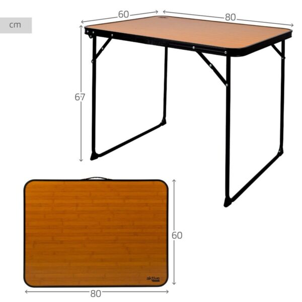 Folding Table Aktive Camping Bamboo 80 x 67 x 60 cm - Image 7