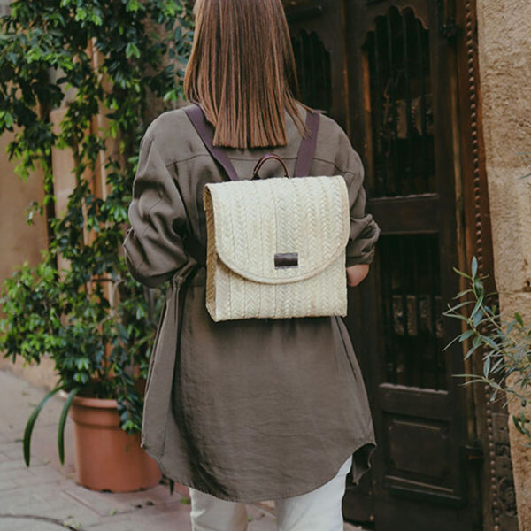 Rucksack EDM Viena Palm leaf With handle - Image 2