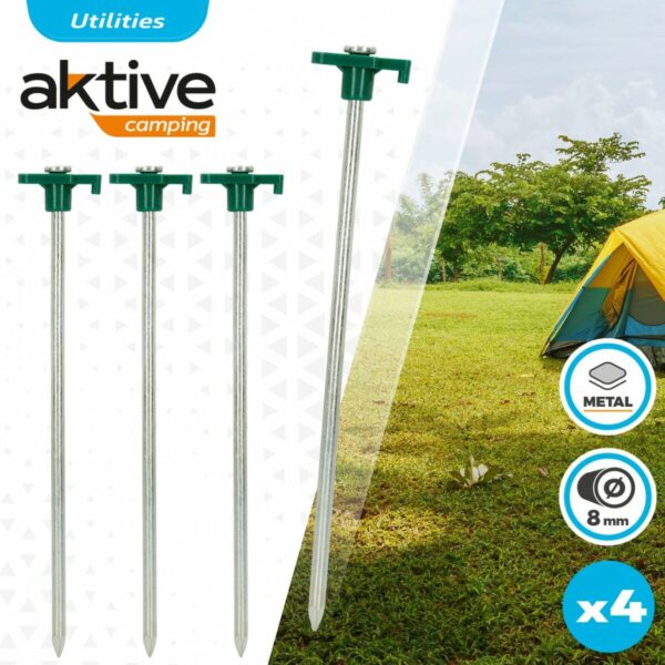 Camping peg Aktive 25 cm 4 Pieces Ø 8 mm (24 Units) - Image 3