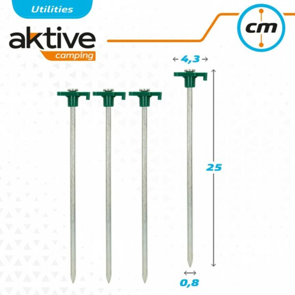 Camping peg Aktive 25 cm 4 Pieces Ø 8 mm (24 Units) - Image 7