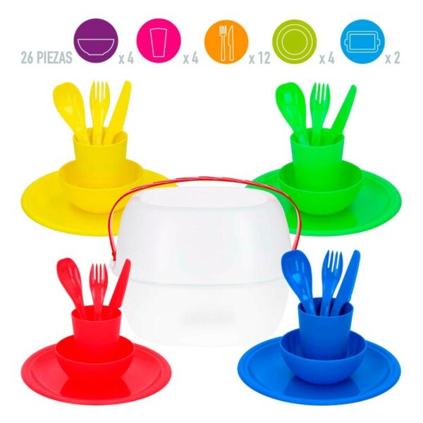 Picnic set Aktive 22,5 x 1,5 x 22,5 cm polypropylene (4 Units) - Image 4