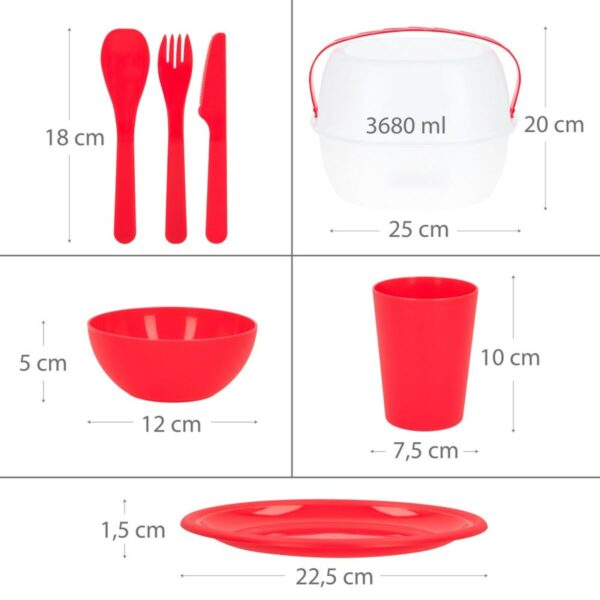 Picnic set Aktive 22,5 x 1,5 x 22,5 cm polypropylene (4 Units) - Image 5