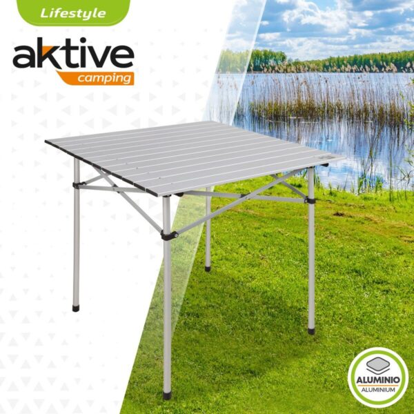 Folding Table Aktive Silver Aluminium 70 x 70 x 70 cm (4 Units) - Image 3