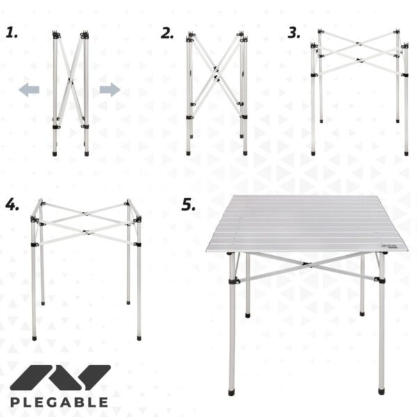 Folding Table Aktive Silver Aluminium 70 x 70 x 70 cm (4 Units) - Image 4