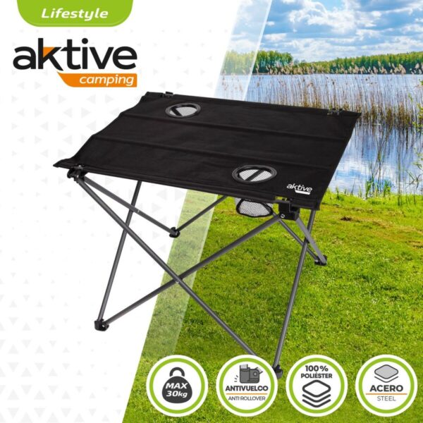 Folding Table Aktive Black Textile 61 x 51 x 50 cm (4 Units) - Image 3
