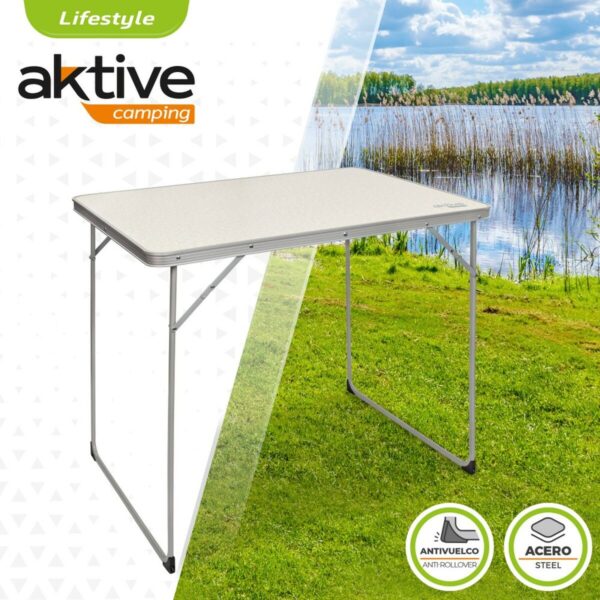 Folding Table Aktive White 80 x 70 x 60 cm (4 Units) - Image 3