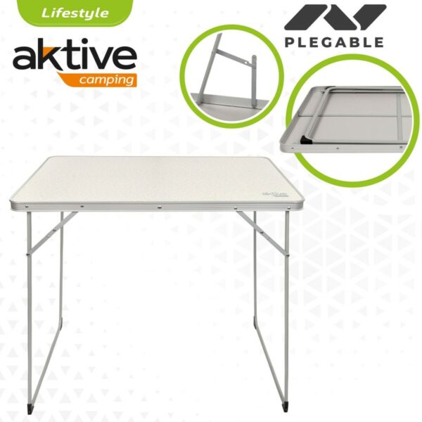 Folding Table Aktive White 80 x 70 x 60 cm (4 Units) - Image 4