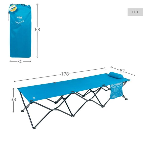Folding bed Aktive Blue Camping 178 x 62 x 38 cm 178 x 38 x 62 cm (2 Units) - Image 4