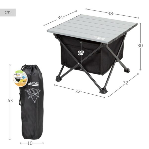 Folding Table Aktive Camping Pocket 38 x 30 x 34 cm (2 Units) - Image 4