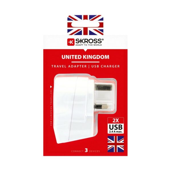 Current Adaptor Skross 1500280 USB x 2 European United Kingdom - Image 5