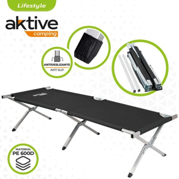 Bed Aktive Black Foldable 190 x 42 x 64 cm (2 Units) - Image 4
